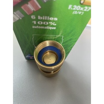 Raccord Rapide Laiton Adapt F 20x27 Aqua Stop